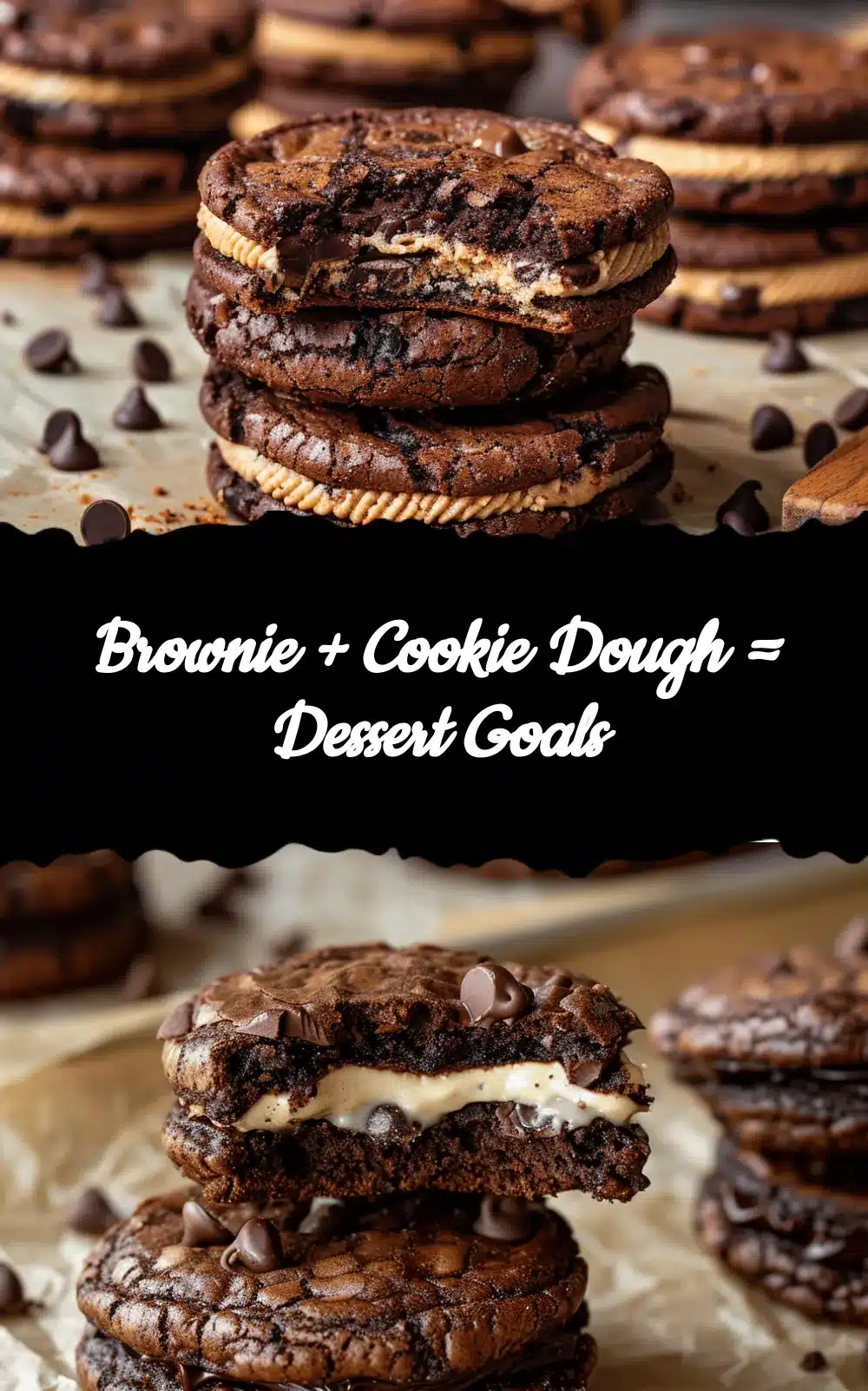Brownie Cookie Dough Sandwich Cookies recipe
