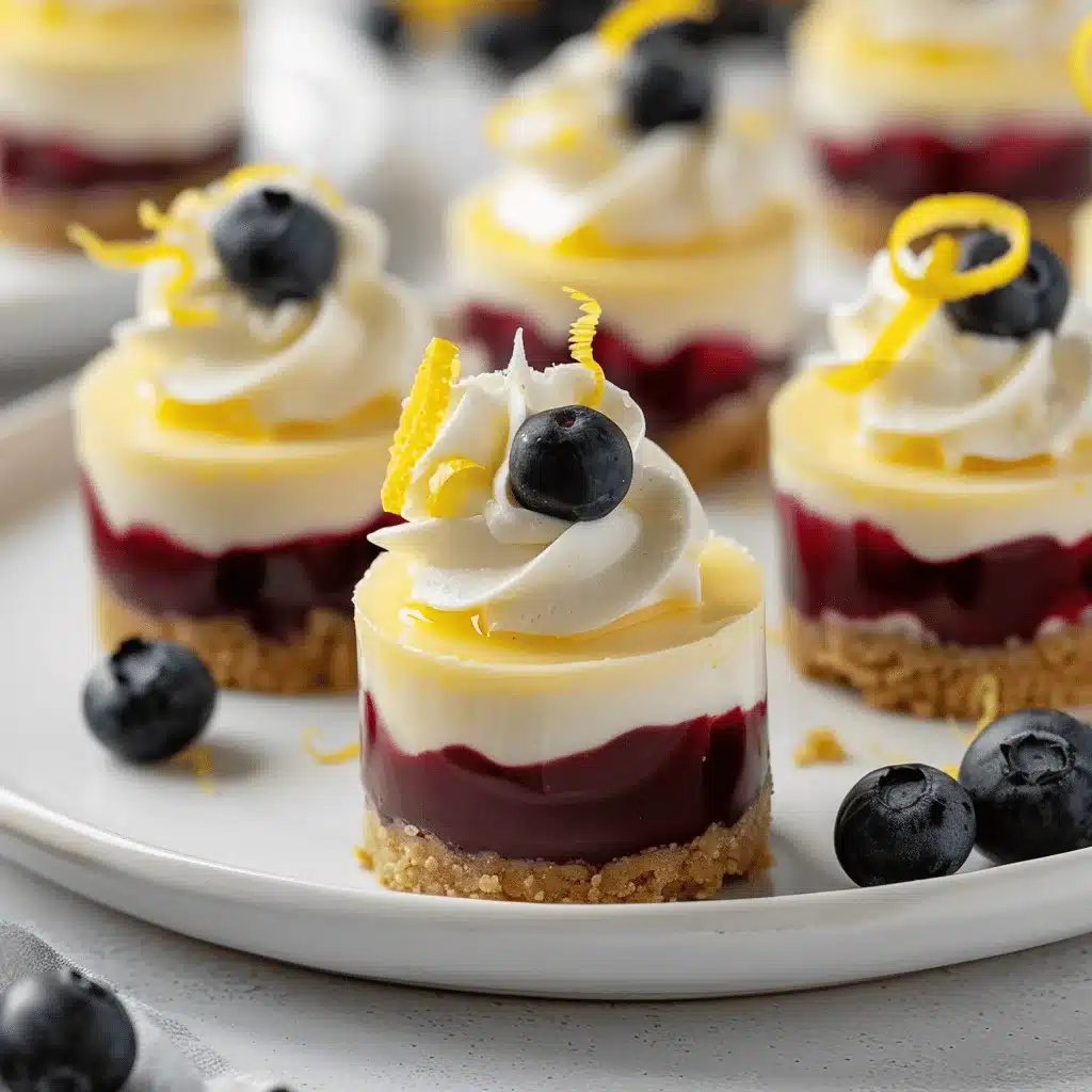mini lemon blueberry cheesecakes - featured image