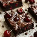 roasted cherry brownies - featured image