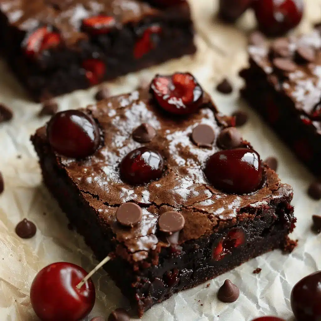 roasted cherry brownies - featured image