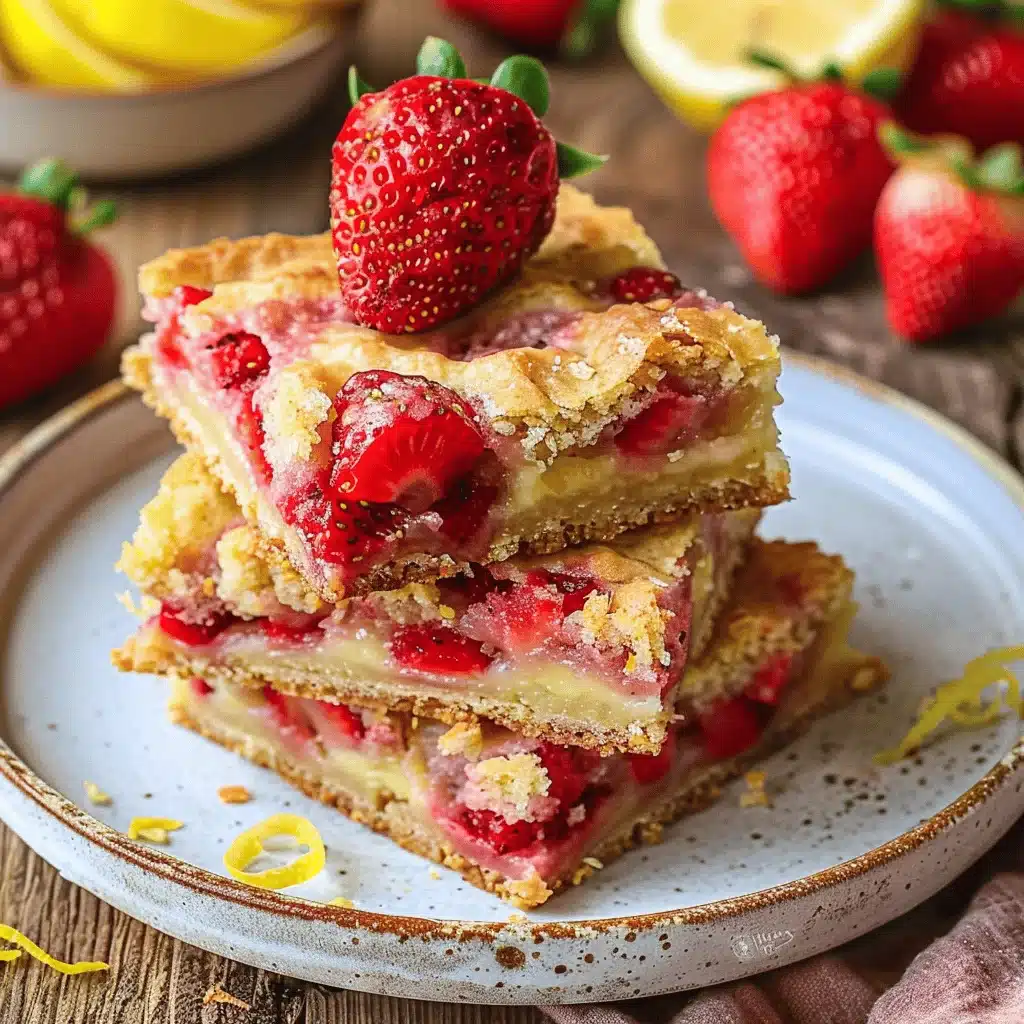 strawberry lemon blondies - featured image