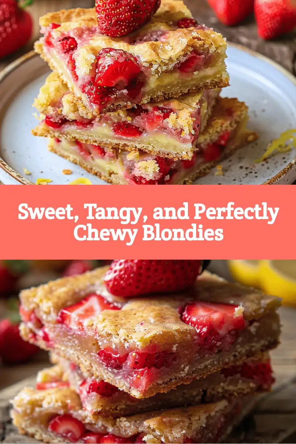 strawberry lemon blondies recipe