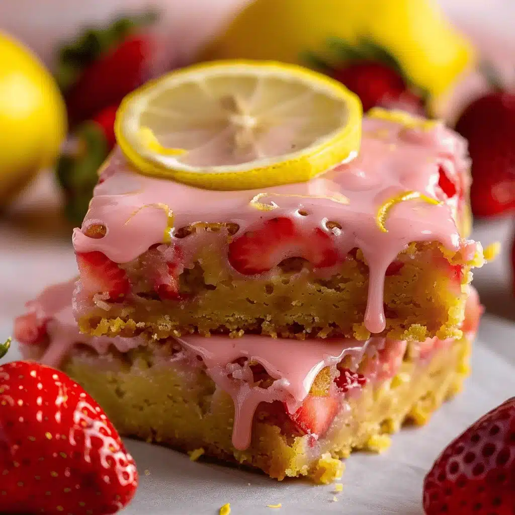 strawberry lemon blondies - featured image