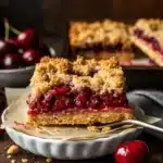 sweet cherry crumble bars - featured image