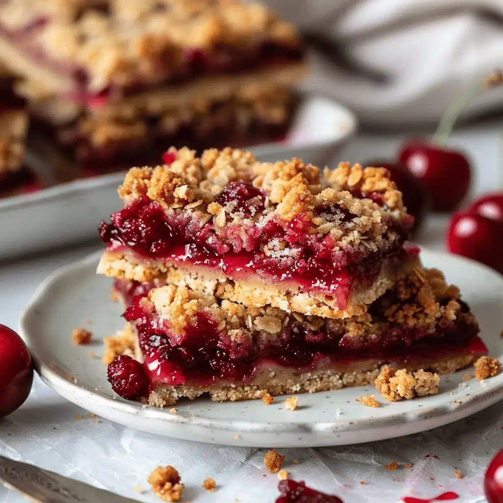 sweet cherry crumble bars preparation steps