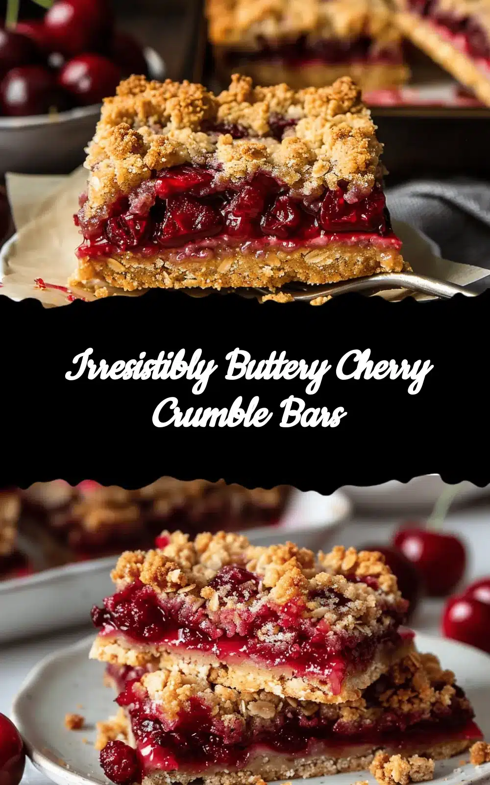 sweet cherry crumble bars recipe