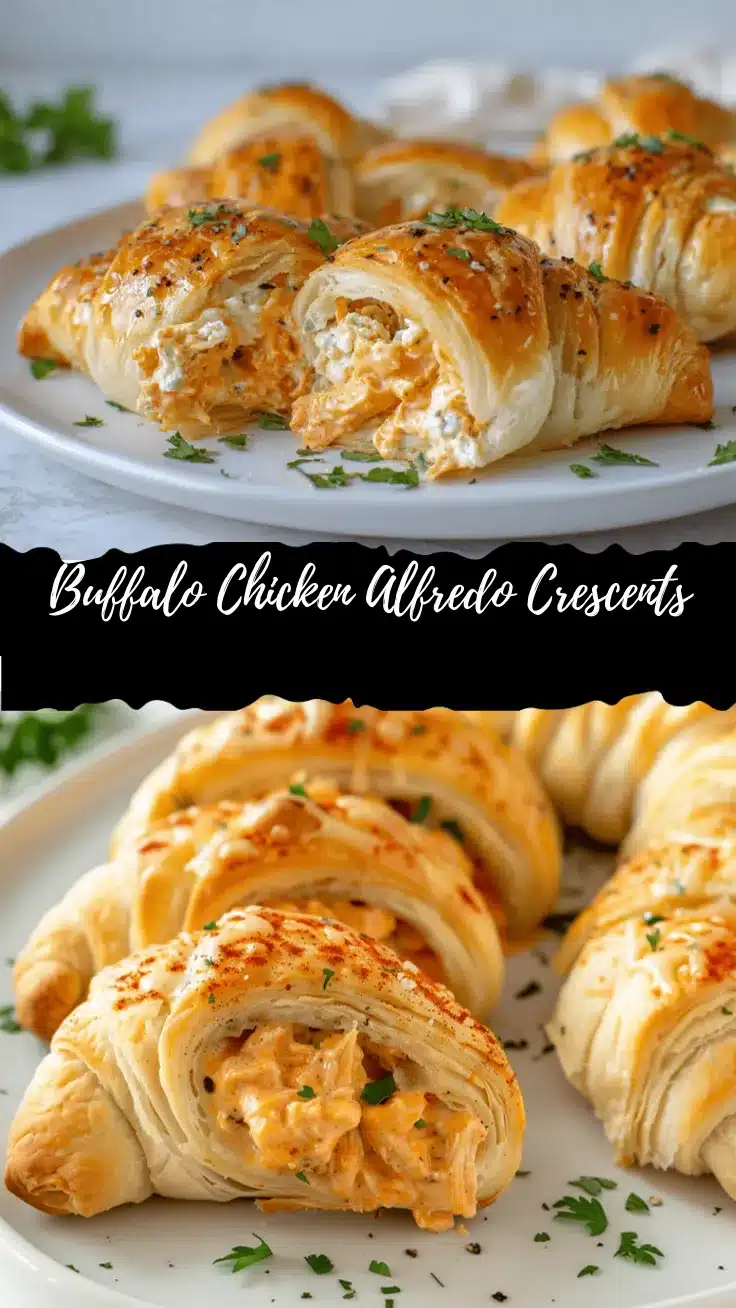 Buffalo Chicken Alfredo Stuffed Crescents recipe