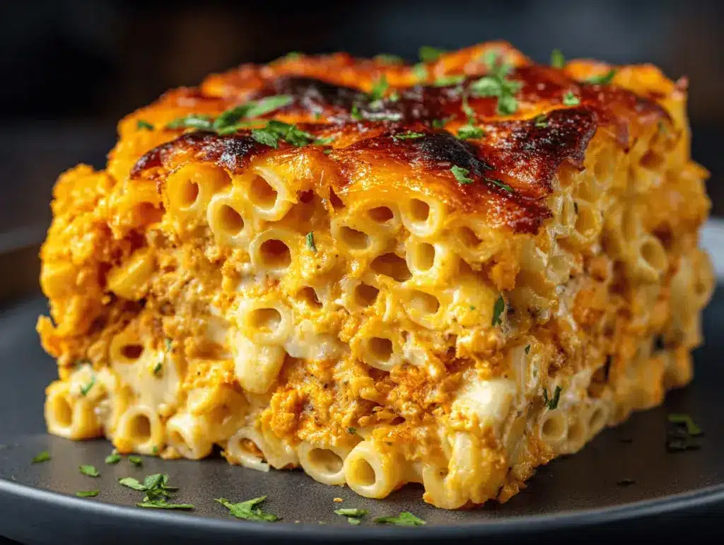 Buffalo Chicken Mac and Cheese Meatloaf Casserole - featured image
