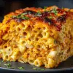 Buffalo Chicken Mac and Cheese Meatloaf Casserole - featured image