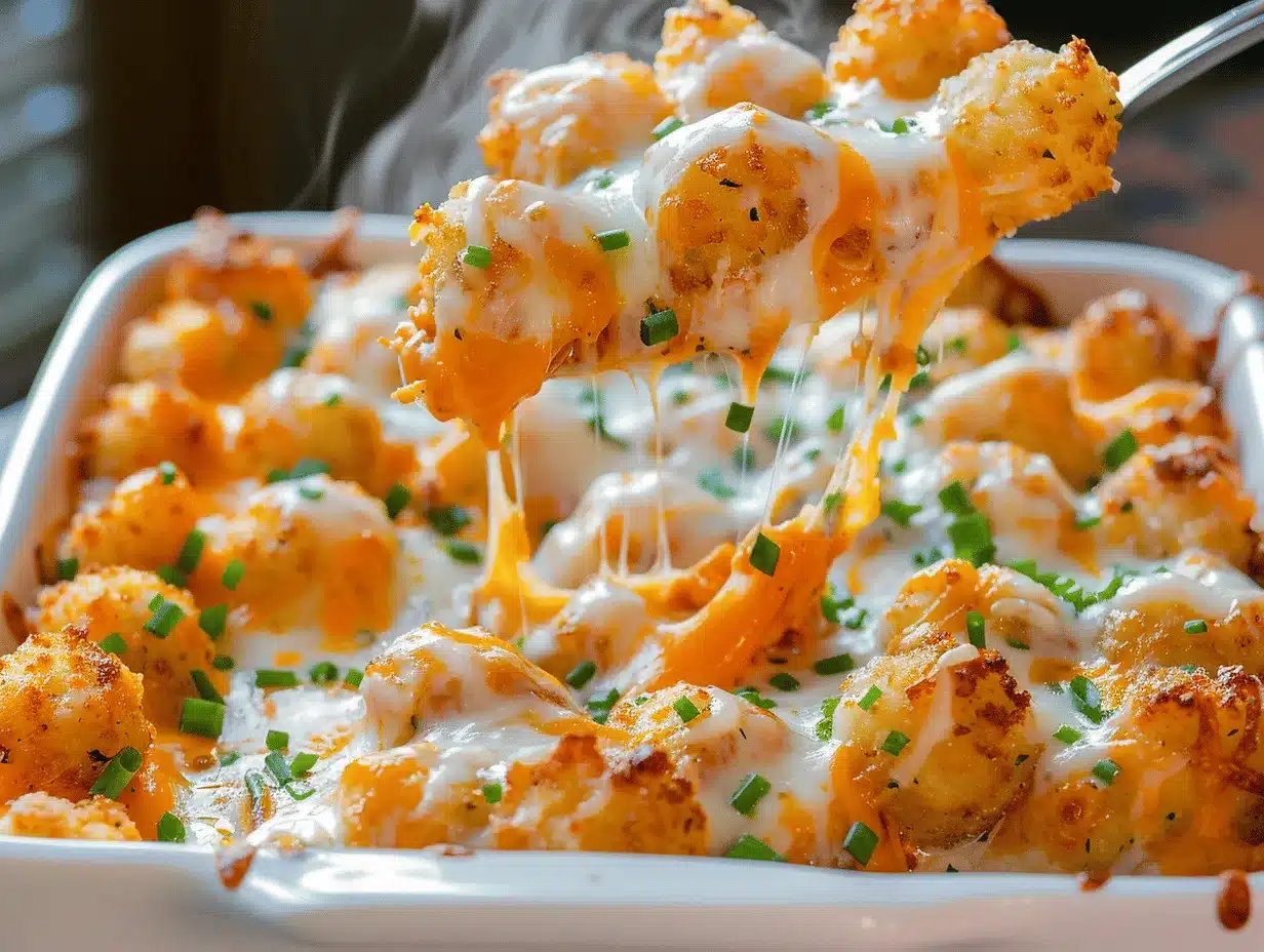 Buffalo chicken ranch tater tot casserole preparation steps