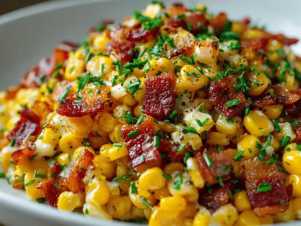 Cheesy Bacon Skillet Corn - featured image