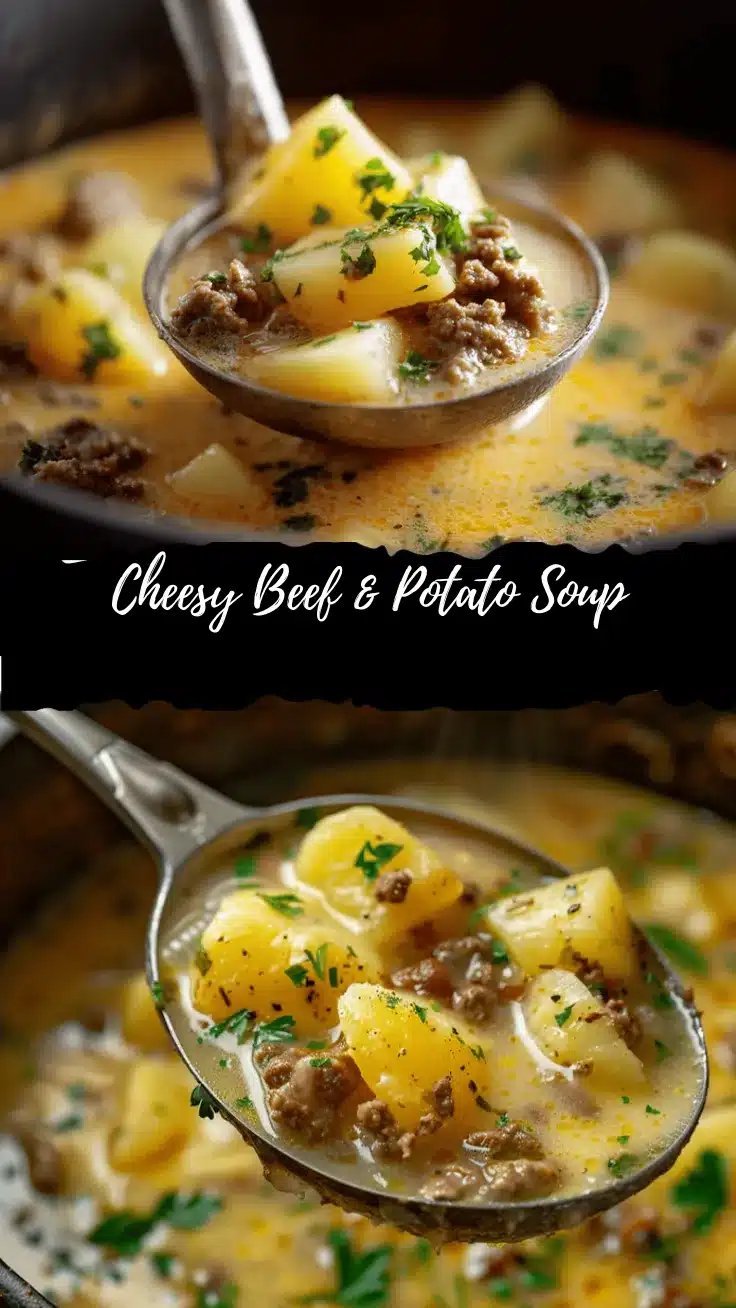 cheesy beef and potato soup recipe