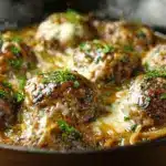 cheesy French onion Salisbury steak skillet - featured image