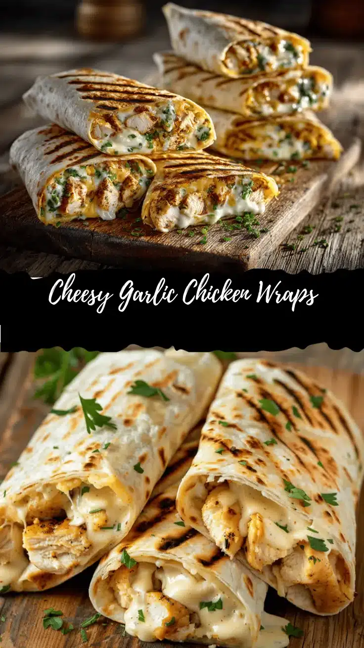 cheesy garlic chicken wraps recipe