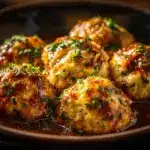 cheesy garlic herb biscuit dumplings - featured image