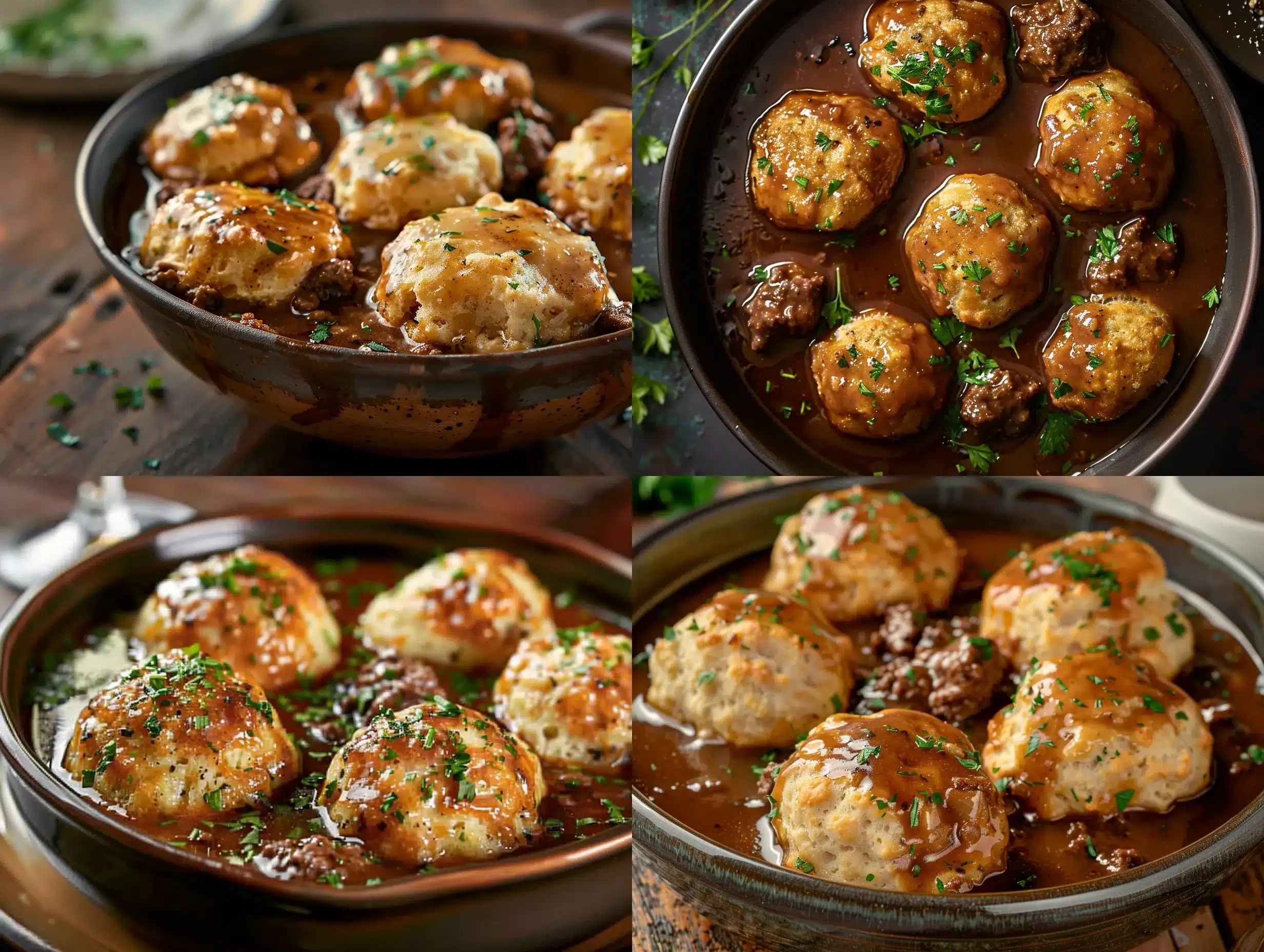 cheesy garlic herb biscuit dumplings preparation steps