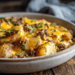 cheesy ground beef and potato casserole - featured image