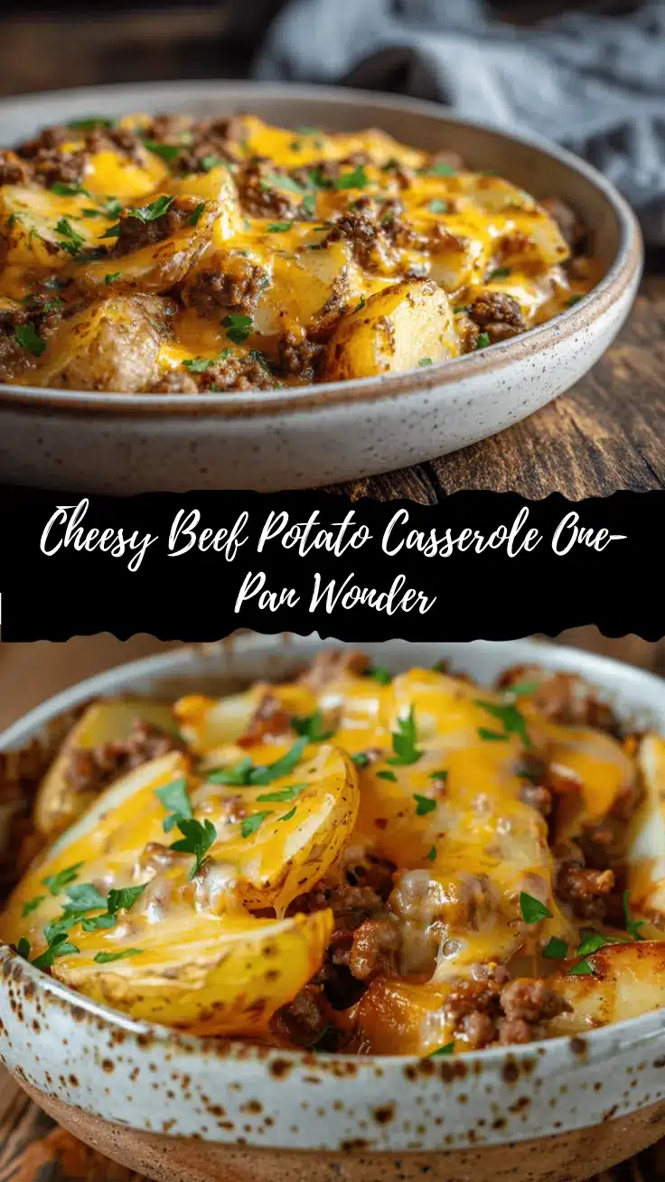 cheesy ground beef and potato casserole recipe