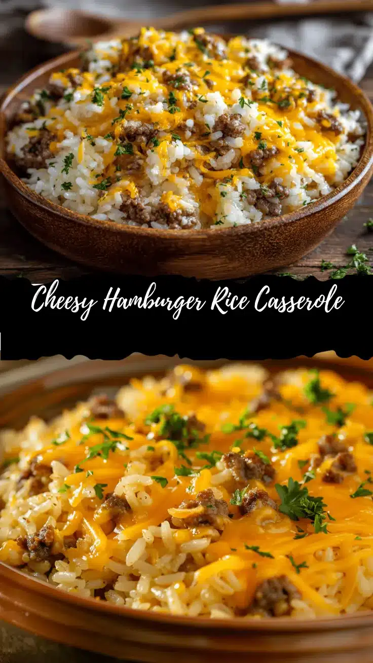 cheesy hamburger rice casserole recipe