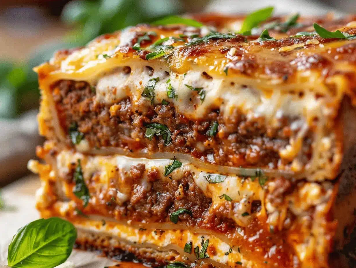 cheesy lasagna-stuffed meatloaf preparation steps