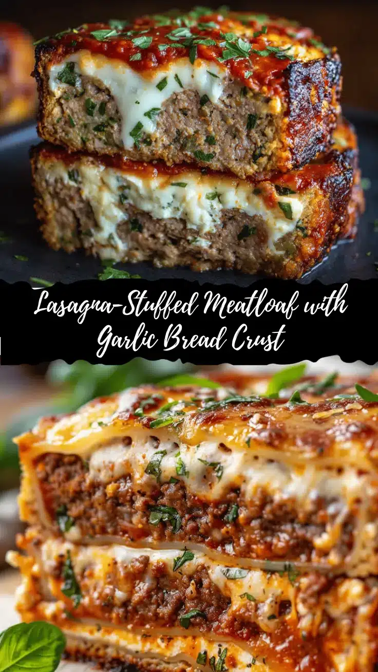 cheesy lasagna-stuffed meatloaf recipe