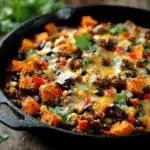 Cheesy Southwest Ground Beef Sweet Potato Skillet Bake - featured image