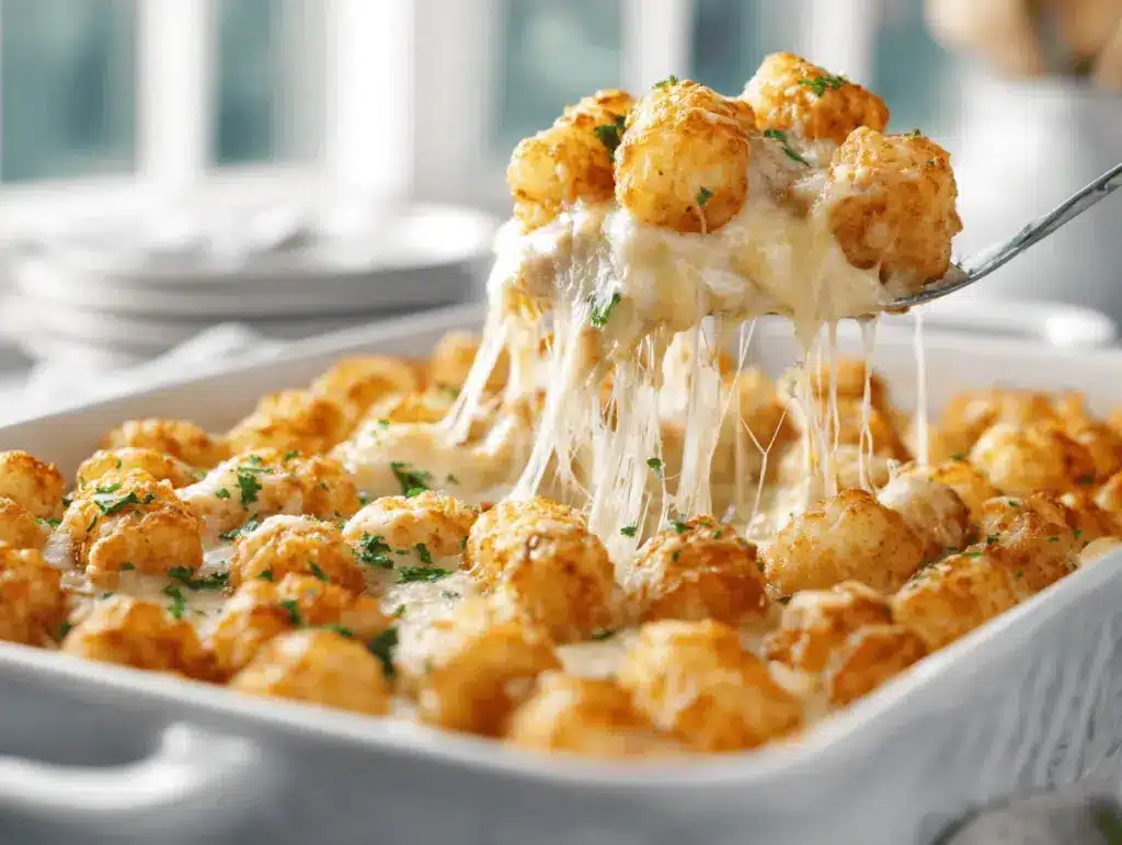 Chicken Alfredo Tater Tot Casserole - featured image
