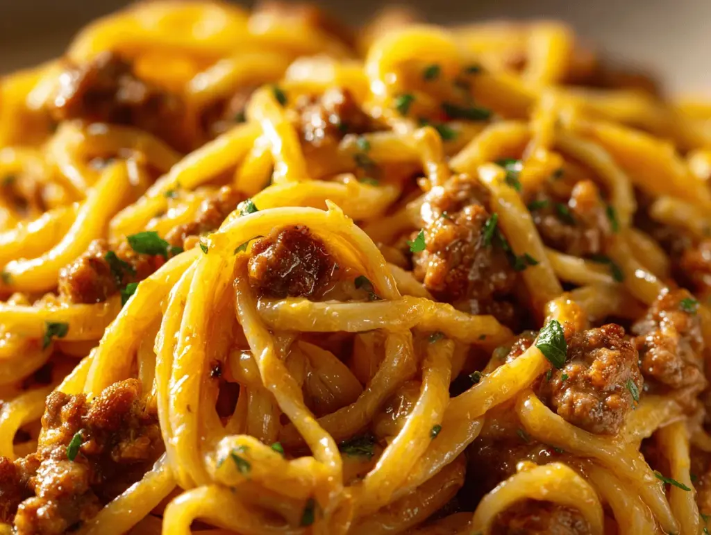 creamy one-pot beef pasta - featured image