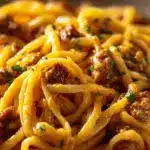 creamy one-pot beef pasta - featured image