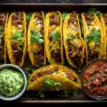 crispy baked ground beef tacos - featured image