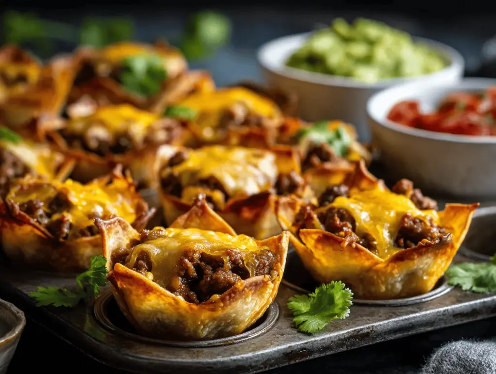crispy baked taco cups - featured image