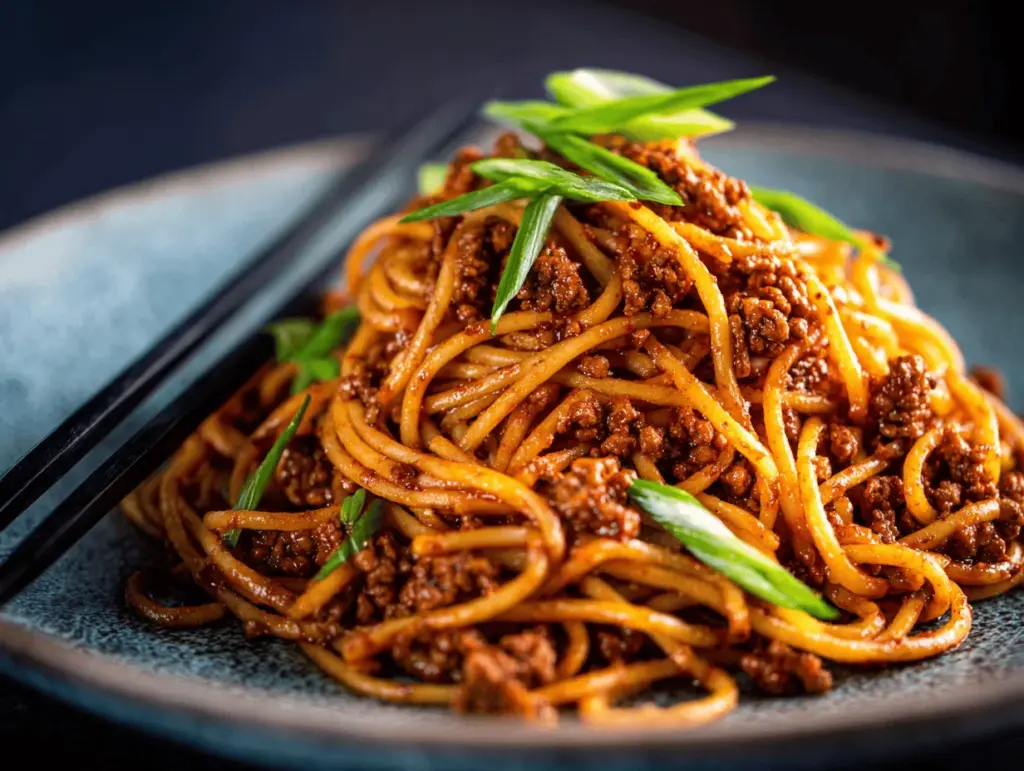 Dan Dan beef spaghetti - featured image