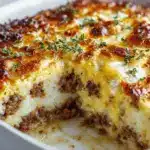 French Onion Ground Beef Rice Casserole - featured image