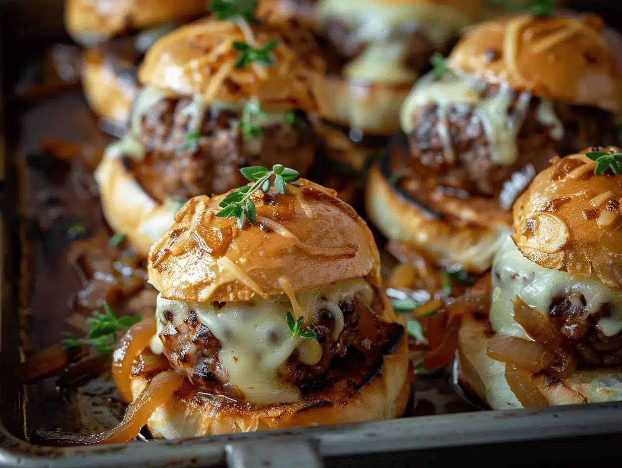 French onion meatball sliders preparation steps
