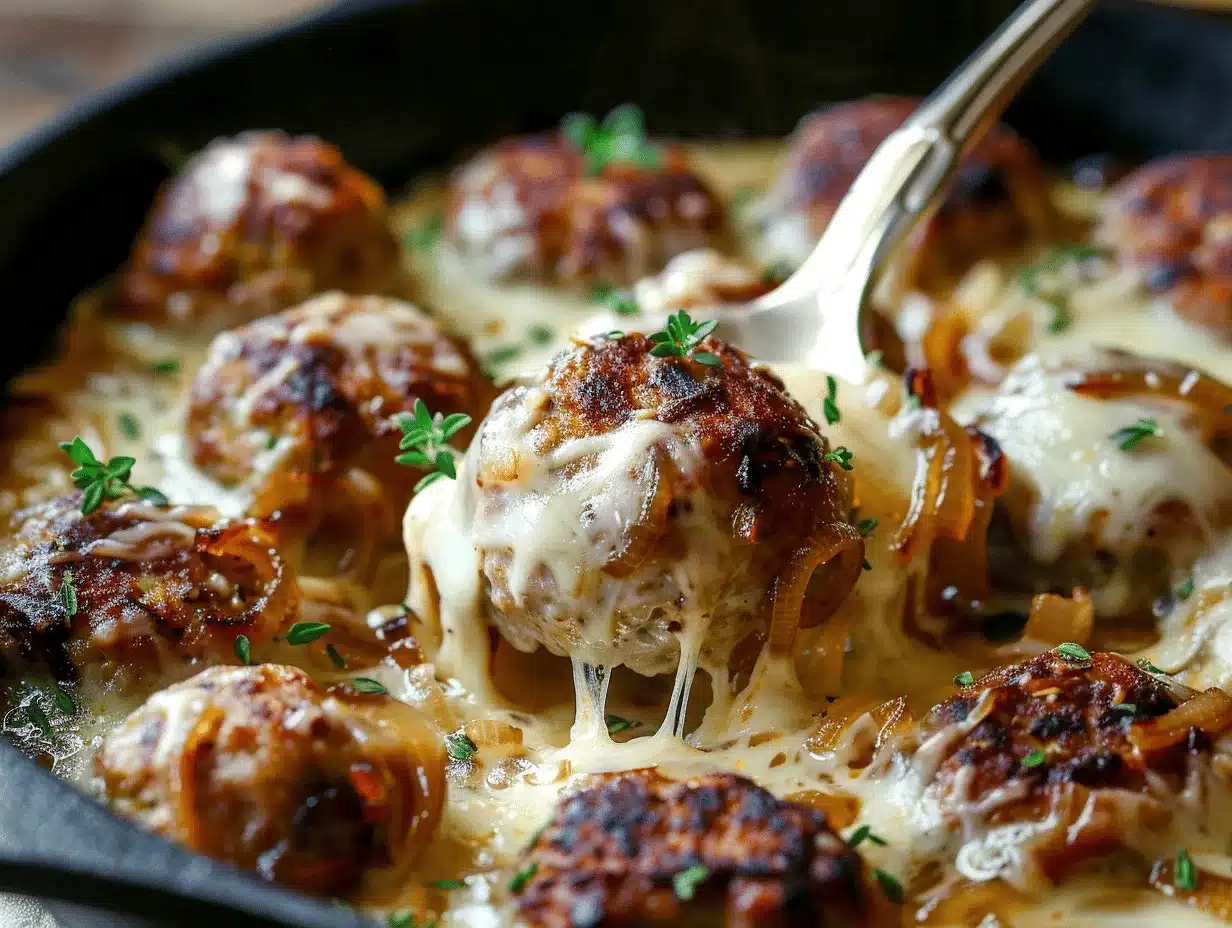 French Onion Meatballs preparation steps