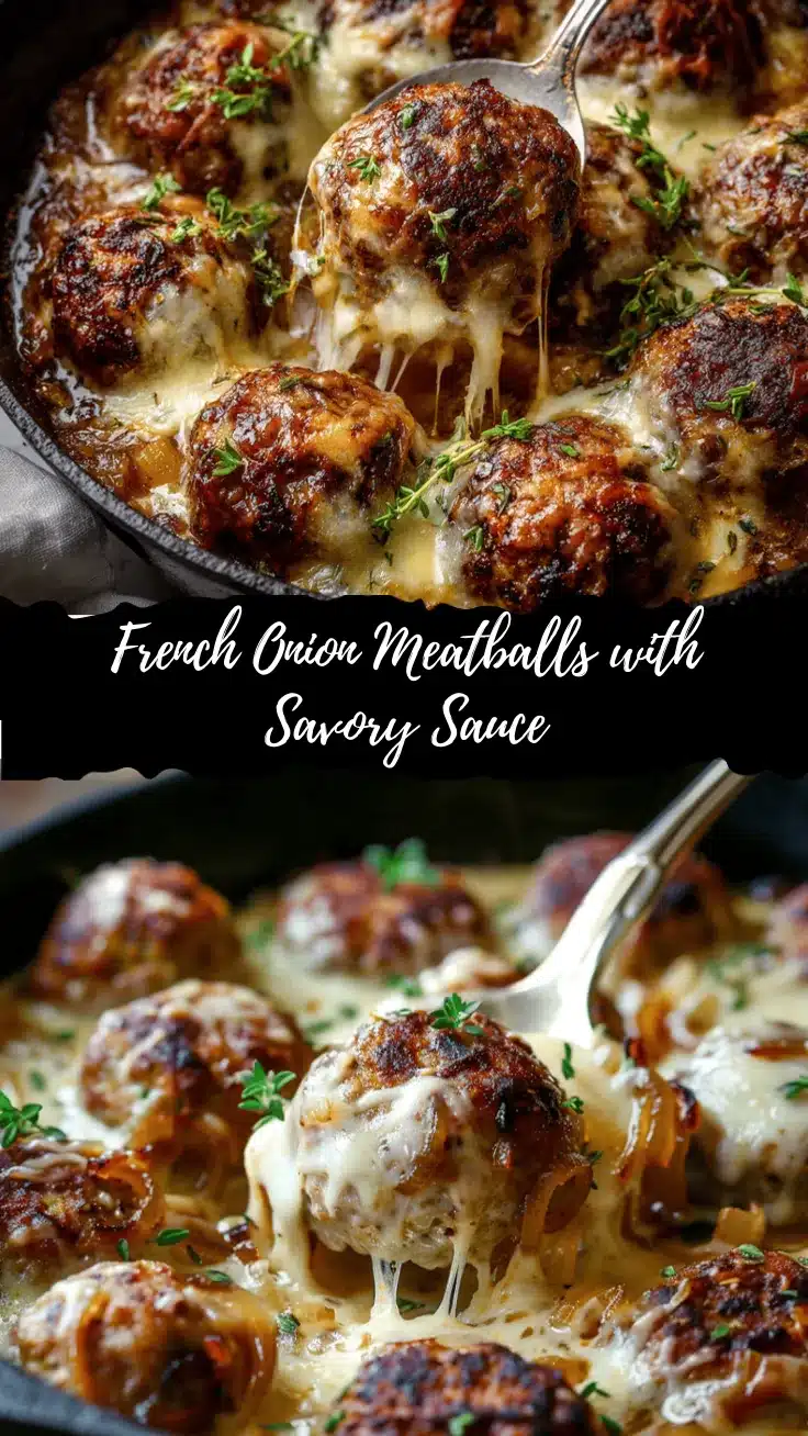 French Onion Meatballs recipe