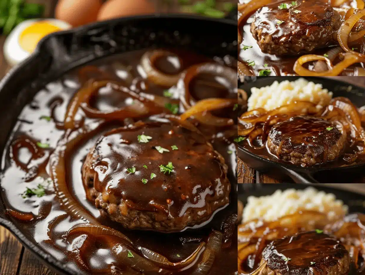 French Onion Salisbury Steak Skillet preparation steps