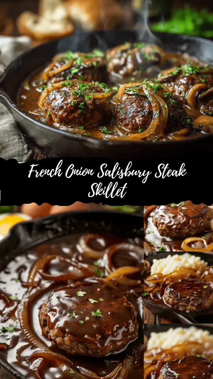 French Onion Salisbury Steak Skillet recipe