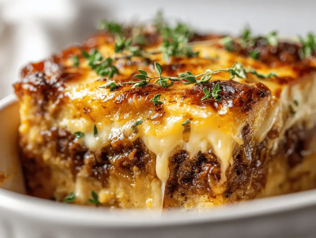 French Onion Smashburger Casserole - featured image