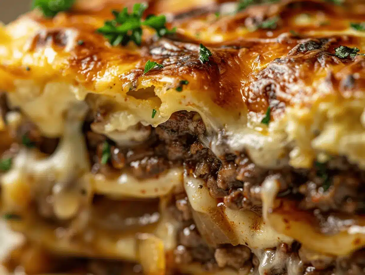 French Onion Smashburger Casserole preparation steps