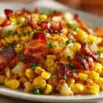fried corn with bacon - featured image