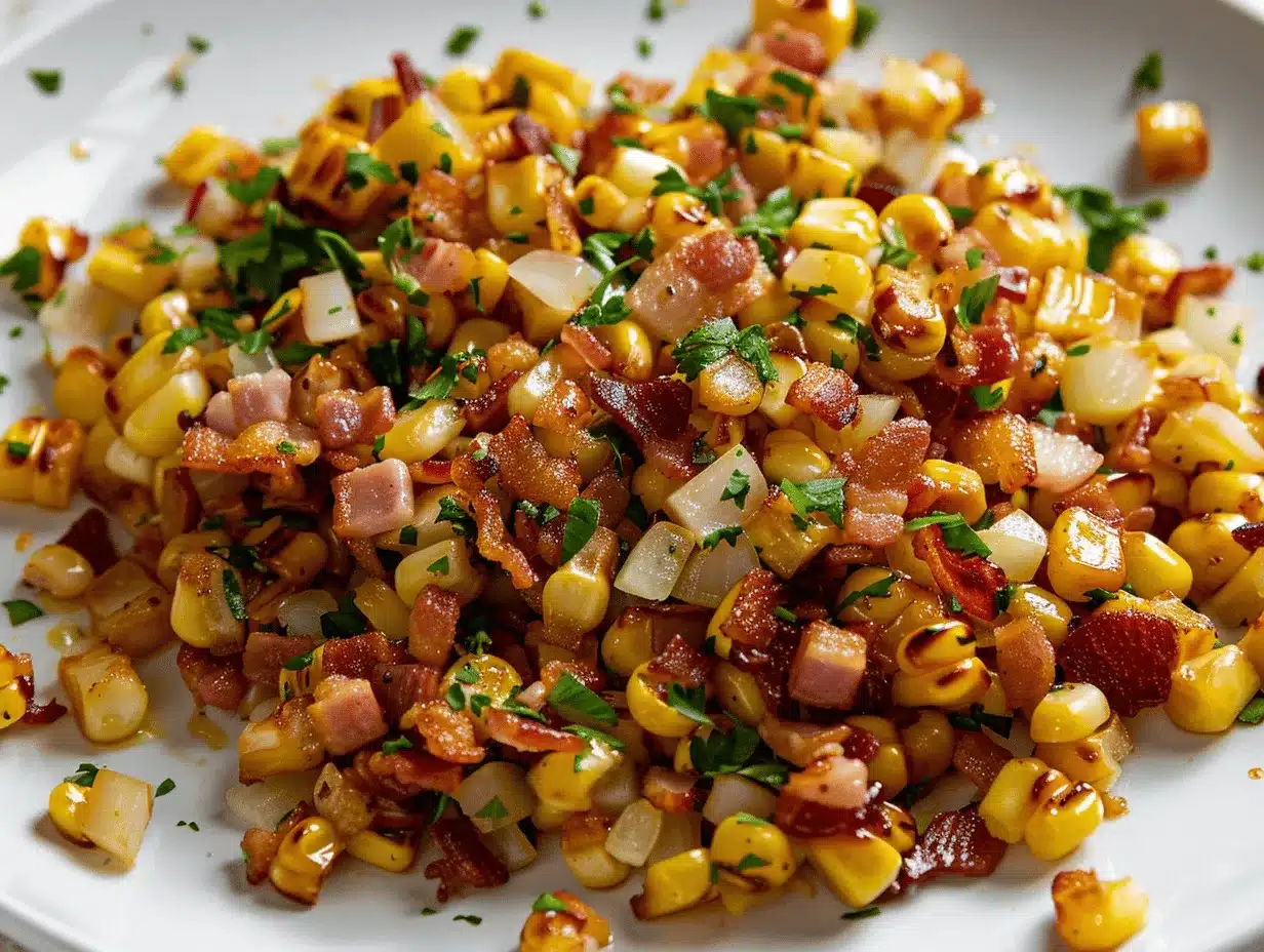 fried corn with bacon preparation steps