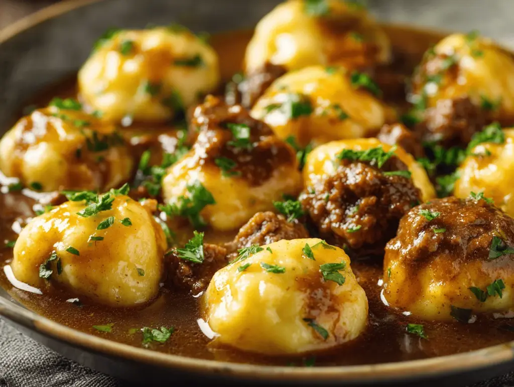 ground beef and dumplings - featured image