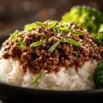Korean ground beef broccoli rice bowl - featured image
