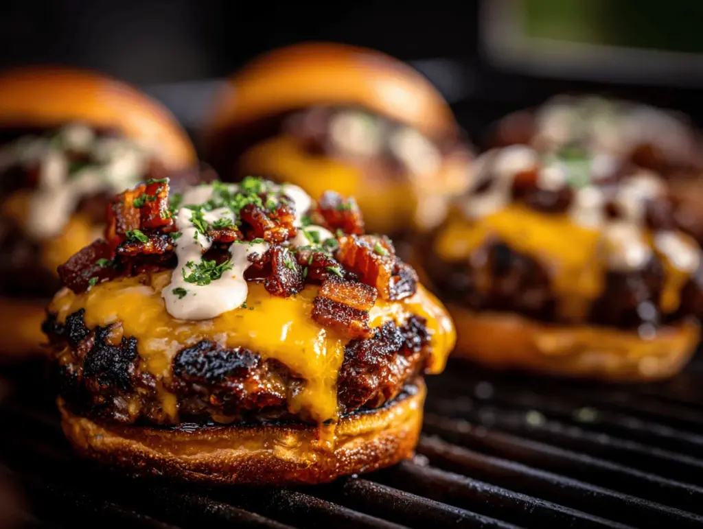 loaded bacon cheddar ranch smash burgers - featured image