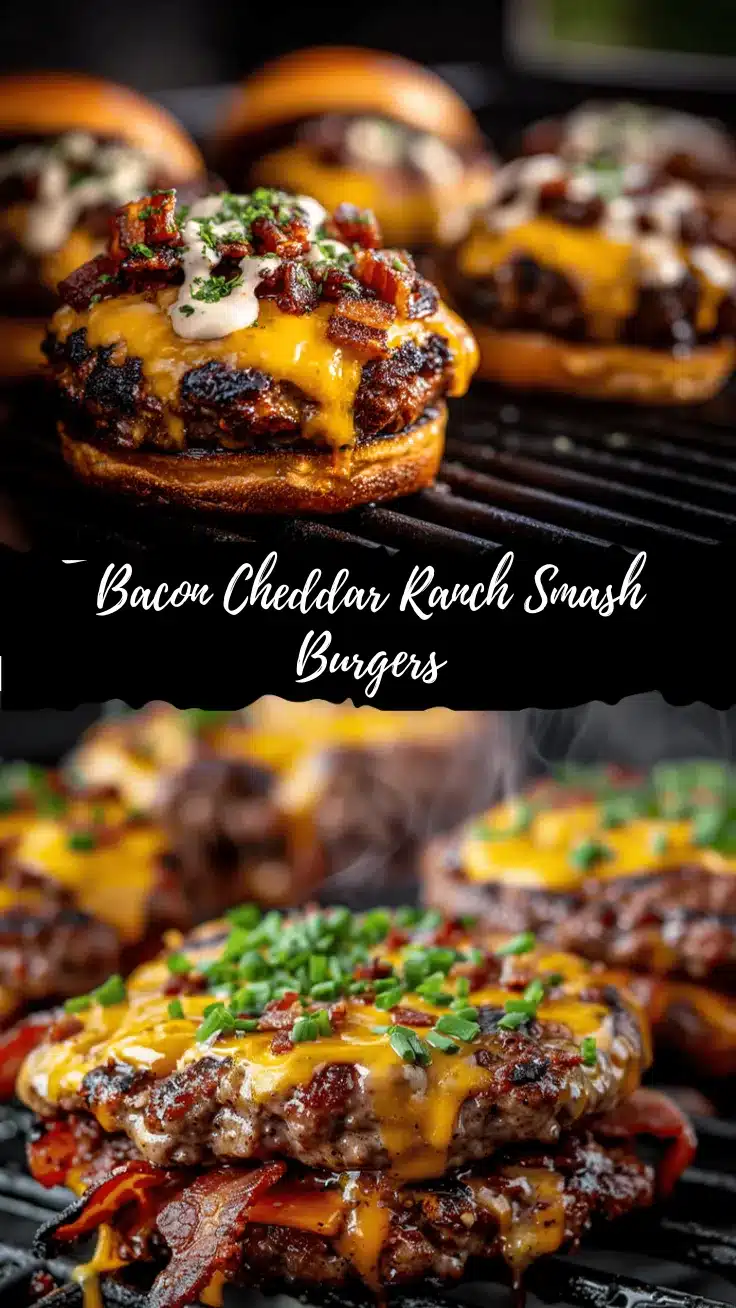 loaded bacon cheddar ranch smash burgers recipe