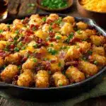 loaded bacon cheeseburger tater tot casserole - featured image