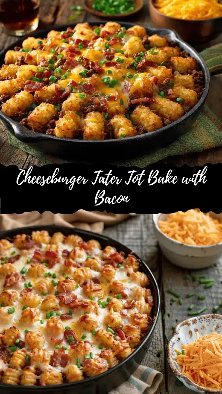 loaded bacon cheeseburger tater tot casserole recipe