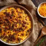 low-carb bacon cheeseburger casserole - featured image