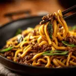 Mongolian ground beef noodles - featured image